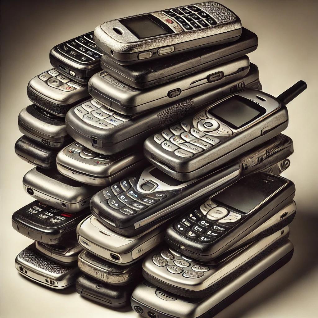 Cell phones ready for recycling at Tech Recyclers